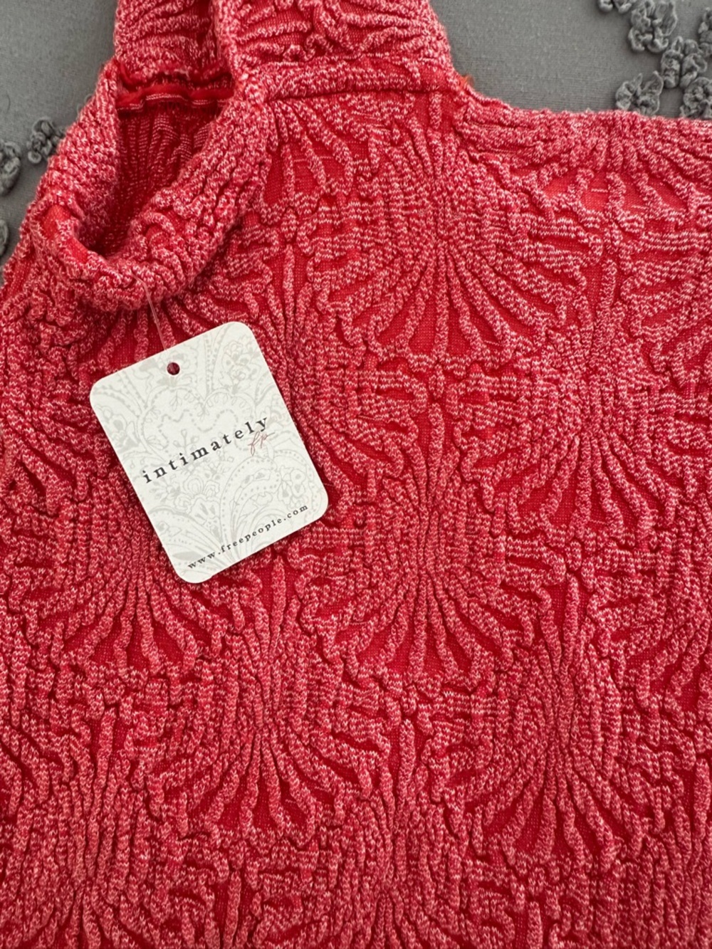 Free People Textured Sleeveless Tank Top - Coral Pink - Picture 3 of 4